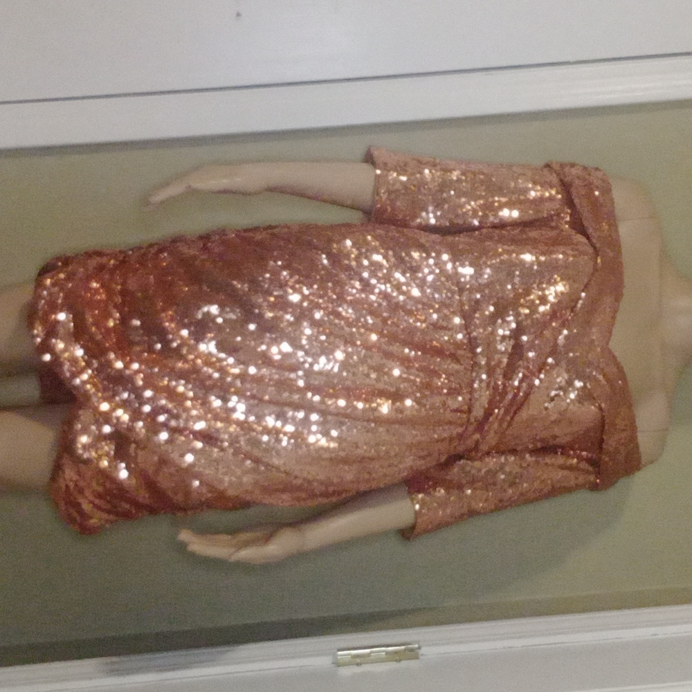 Rose gold sequin dress---Club London